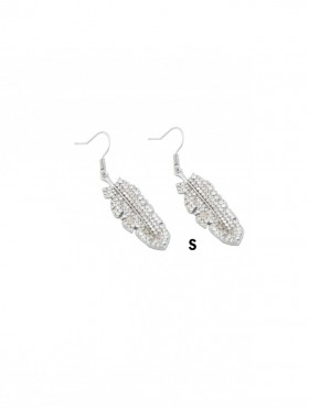 RHINESTONE FEATHER EARRING